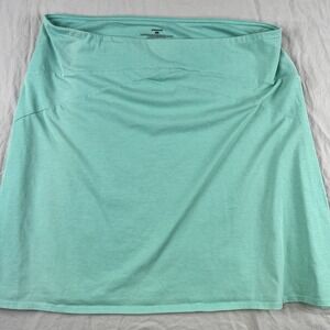 PATAGONIA Vitaliti Skirt Womens XL Nile Blue Teal Organic Cotton Stretch Pull On